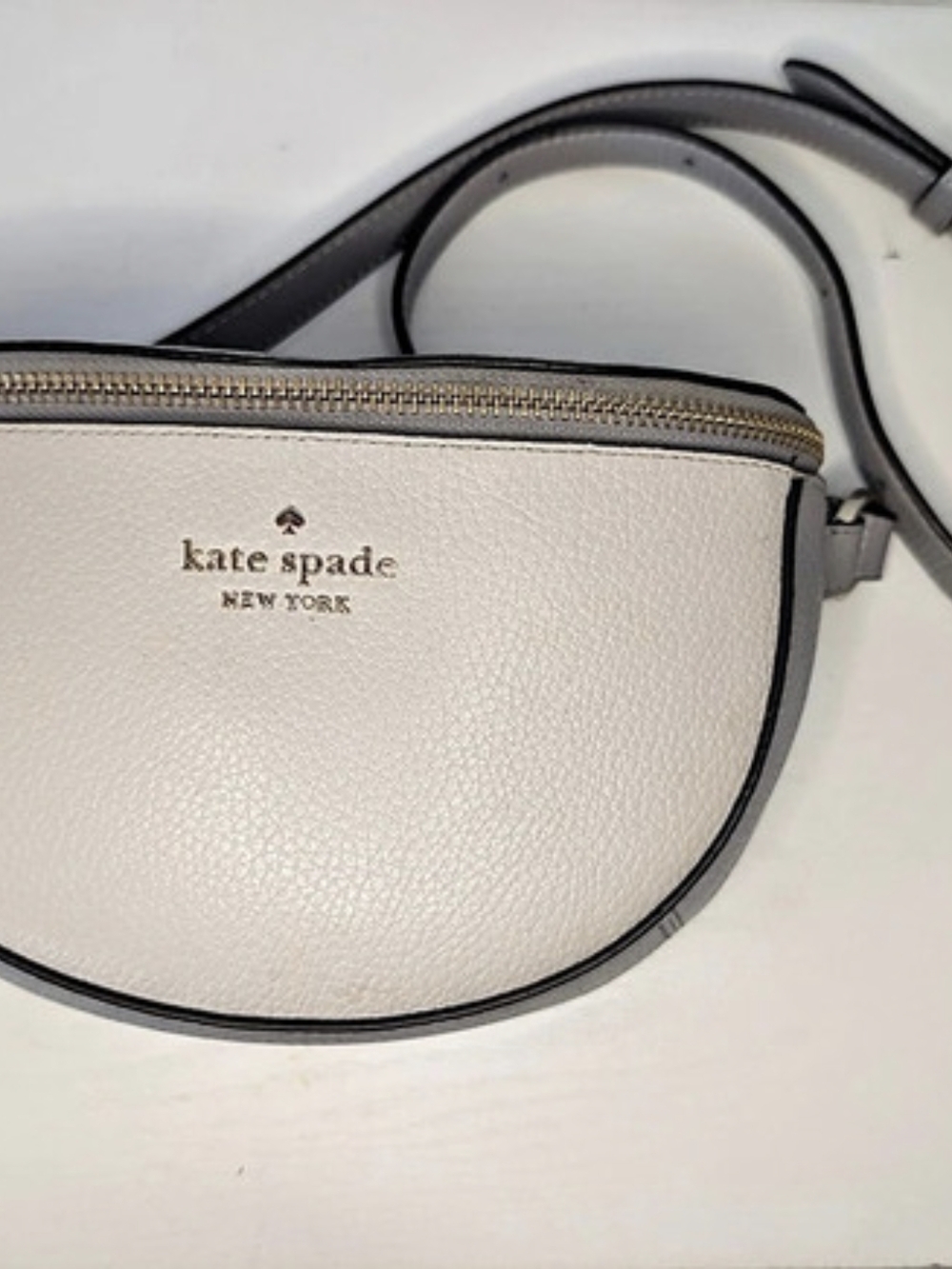 Kate Spade Lena Color Block Pebbled leather Crossbody Bag in Gray
